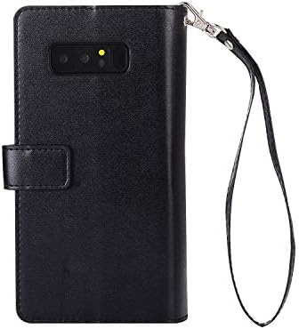 Калъф Galaxy Note 8 от висококачествена естествена кожа [9 слотове за карти] [джоб за снимки и портфейла] Многофункционален премиум-клас