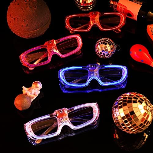 100 Опаковане. Светещи Очила, 5 Цвята, led Светещи Точки, Неонови Светещи Точки, Обемни Светещи в Тъмното Очила, Мигащи Слънчеви очила