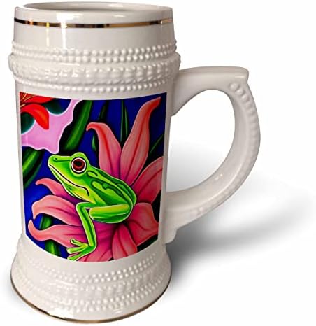 3D Готина забавна Миличка Странен жаба на Лилия в стила на кубизма на Пикасо Арт. - чаша за стейна на 22 унция (stn-371906-1)