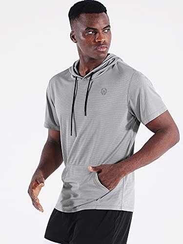 Мъжка тениска за бягане NELEUS, 3 Опаковки Етажа на Спортни Блузи на Сухо, Намаляване с Качулки