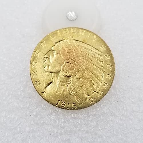 Старинни Занаяти 1915-те години на Версия на американския Индианец, Наполовина Орел $5 Златни Монети Чужд Сребърен Долар