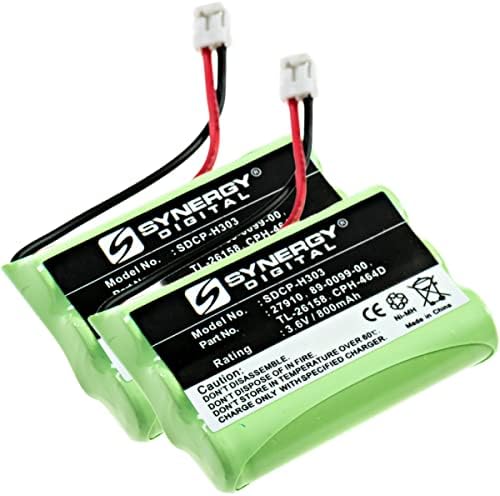Батерии за безжични телефони Synergy Digital, съвместими с wi-fi телефон Lenmar CBD958, (Ni-MH, 3,6 В, 800 mah) голям капацитет, комбиниран