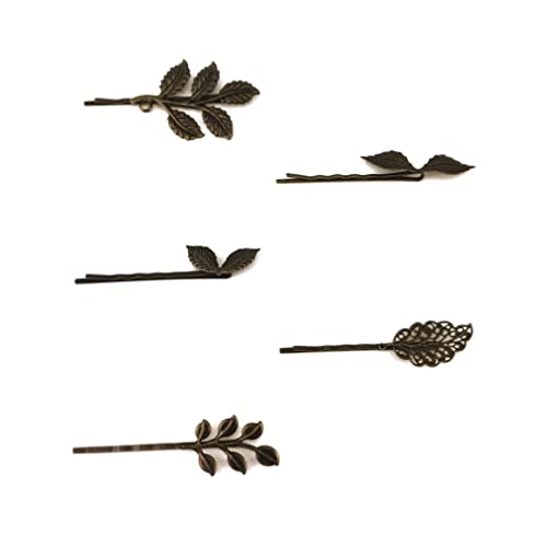 SOLUSTRE 10 бр., реколта фиба за коса във формата на бронзови листа, ретро-шнола, нежен бронзов шнола за коса, украса за