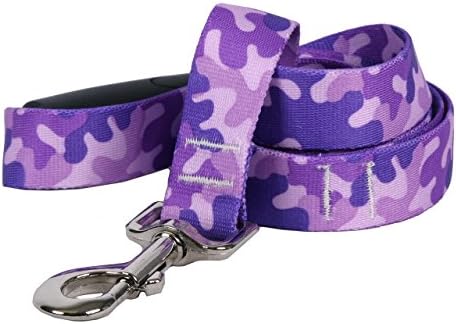 Каишка за кучета Yellow Dog Design Camo Purple Ez-Grip с Удобна дръжка Ширина 3/4 инча и дължина от 5 фута (60 см), Малък / Среден
