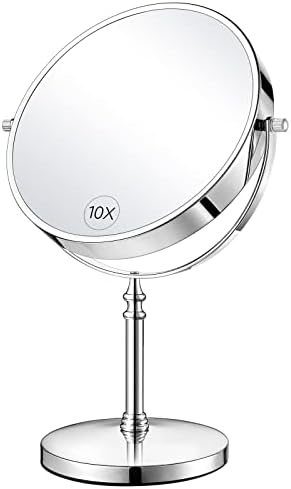 Увеличително Огледало за грим KEDSUM 1X /10X, Голямо Десктоп огледалото 8 См с поставка, Персонално грим Огледало с увеличение,