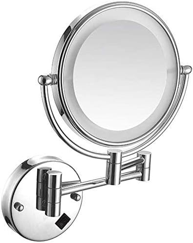 LIANXIAO - Огледало За Бръснене в Банята, монтаж на стена 8-Инчов Огледало за грим с USB зареждане, с led осветление и Огледало за тоалетка Маса с 1x/3-кратно увеличение