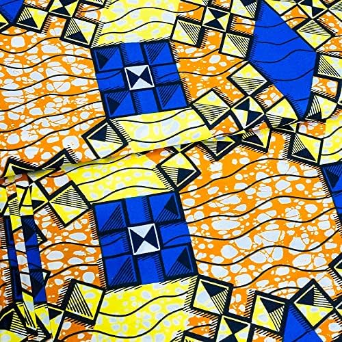 Африканска Восъчен Плат Анкара Памук Африкански Нигерийски Щампи Восъчен Плат Анкара Истински Восък, за Вечерна рокля от 6 Ярда - African Fabric by The Yard