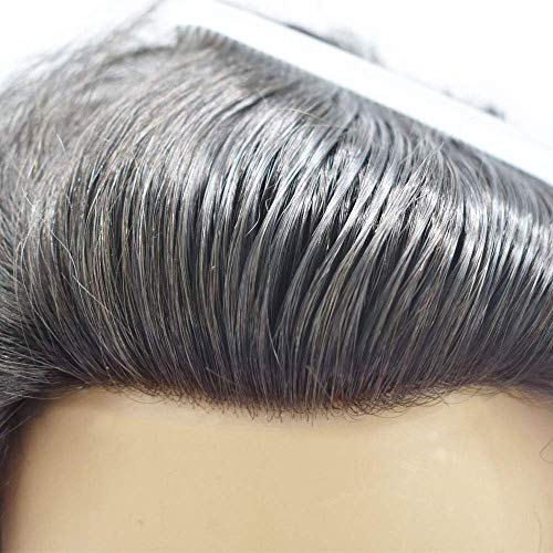 Мъжка перука N. Y. P от човешка коса, подмяна на парчета коса от естествена Поли от кожа за мъже, мъжки перука от изкуствена кожа със