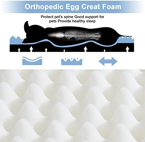 Ортопедична Куче, легло за Големи Кучета, Пенопластовый Контейнер за яйца с Подвижен Миещ Водоустойчив калъф за Малки до Средни