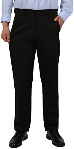 YUCENFU Мъжки Дебнещ 4-Лентови Еластични Панталони С плоска предна част, Гъвкави и Удобни Мъжки Бизнес Ежедневни Панталони