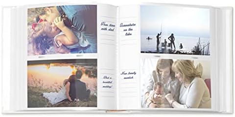 Вставной фотоалбум Maverton за деца - Бяла корица с надпис и фоторамкой - 100 страници за попълване на 200 снимки - Персонализиран