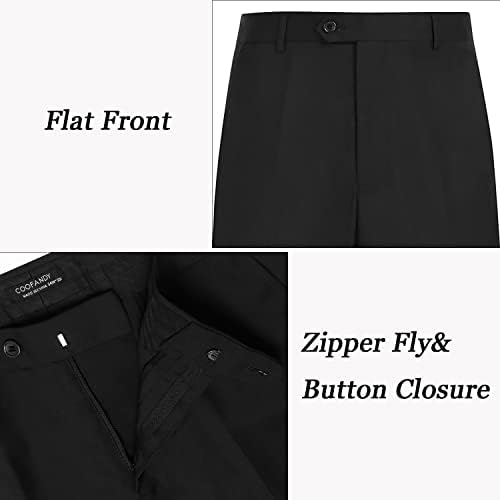 Мъжки панталони COOFANDY Класически намаляване с плоска предна част, Ежедневни Панталони Премиум-клас, Без Ютия