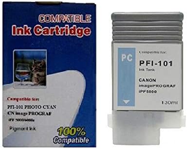 Ярки цветове на Съвместими тонер касета с мастило Заместител на Canon PFI-101 PFI-101PC 0887B001AA (фото циан) за употреба