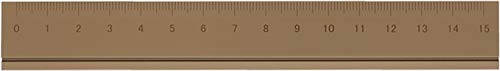 Алуминиева линия DAR-2802 S, Линийка за чертане на линии, Проста, 0,8 инча (0 см), Линията за рязане, Подарък, 5.9 инча (15 см), Алуминий, Кафяво, Без закопчалка