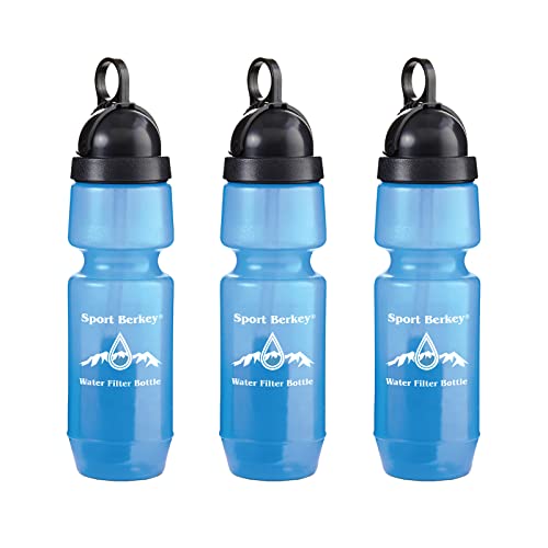 3 опаковки на спортни бутилки с филтър за вода Berkey Е подходящ за използване извън мрежата, в извънредни ситуации, в походи,