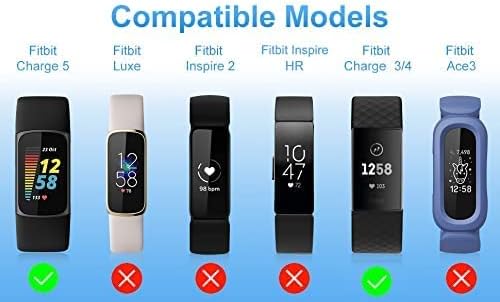 Каишка FONREST, Съвместим с калъф-броня Fitbit-Charge-5/4/3, едно парче Мек Силиконов Моющийся Спортен Взаимозаменяеми Каишка за часовник,