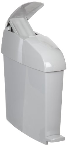 Кофа за боклук Rubbermaid Commercial Products FG402338 за санитарни отпадъци (правоъгълни, 5 литра, 6,1 инча x 22,8 инча x 19,3 инча, бяло)