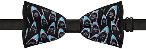 WEEDKEYCAT Зъби на Акула прилагат в Мен Забавен Вратовръзка Предварително Обвързани Официално Вратовръзки-Пеперуда Регулируема Папийонка С