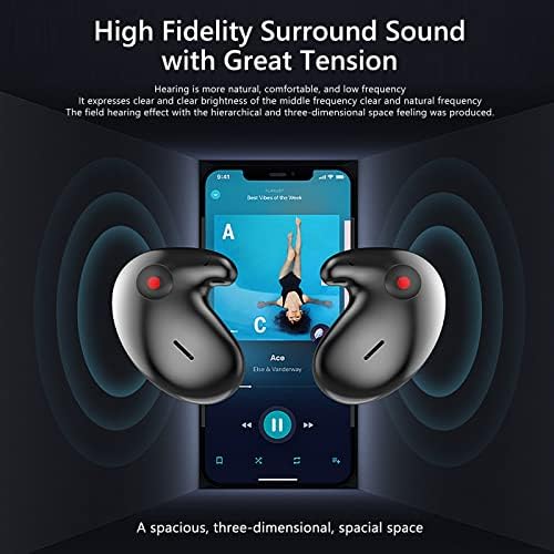 Слушалки Kytree Mini Wireless Ear Clip с костна проводимост, Черен Водоустойчиви Слушалки с отворени уши Bluetooth, Външни