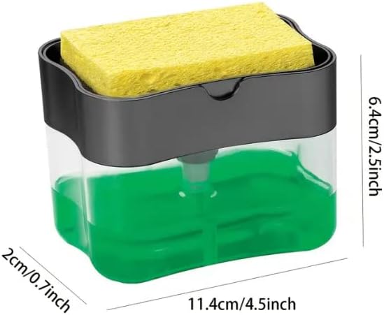 опаковка сапун за съдове и притежателя гъба от 1 бр., сребрист металик за кухненски мивки, с гъба
