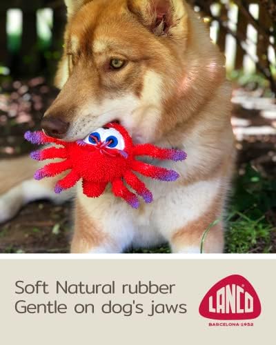 Сензорен Паяк - Пищащая играчка за куче - Играчка за никнене на млечни зъби при кученца - Мека, от естествен каучук (латекс) - за кученца