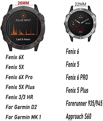 DAIKMZ Силикон 26 мм 22 мм быстросъемный каишка за часовник Garmin Fenix 6 6S 6X Pro 5X5 5Plus 3 HR 935 S60 Watch Каишка