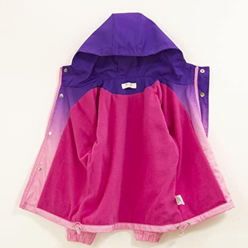 Детски непромокаеми якета WELAKEN на руното подплата с цип, с качулка и джобове, Унисекс, за момчета и момичета