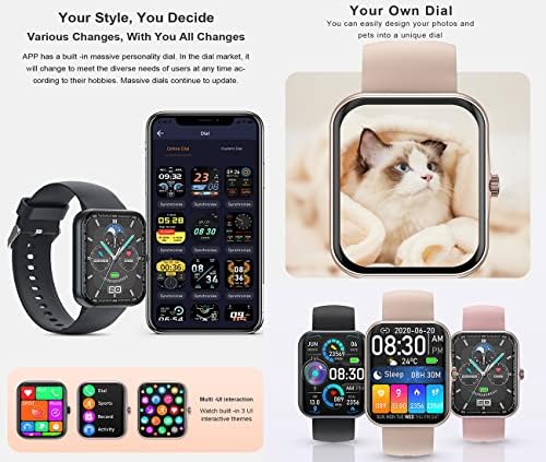 Смарт часовници Geelyda за мъже и жени (приемане/набиране на разговор), 1,83 смарт часовник за телефони с Android и iOS, Съвместими с текстов