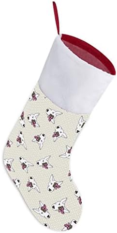 Сладък Териер Куче На Муцуната Коледен Отглеждане Окачени Чорапи С Принтом Коледно Дърво Украса За Камината