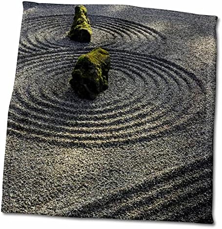 Градина пясък и камъни 3dRose, Портланд, Японска градина, Орегон, САЩ - Кърпи (twl-191618-3)