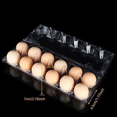 FVIEXE 36PCS Кутии за яйца Евтини Едро, за Многократна употреба Пластмасови кутии за яйца, Всяка с капацитет 1 Дузина пилешки яйца