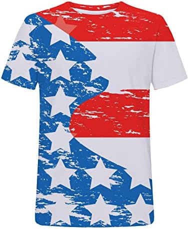 Мъжки ризи Moxiu в Звездната ивица и с Графичен принтом Американския Флаг, Тениска с Патриотичен Флага на САЩ, Тениска с Къс