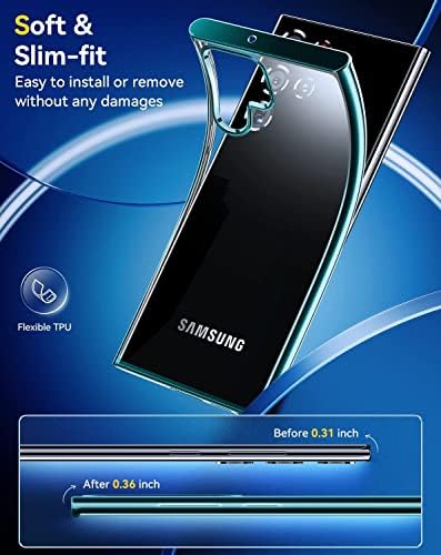 Humixx Предназначен за Samsung Galaxy S22 Ultra Case, [Не пожълтяват] [Тествана на падането на военния проба] [Защита от надраскване]
