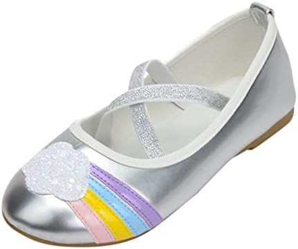 Обувки за момичета, Детски Обувки, Кристални Обувки на плоска подметка с пайети и лък, Обувки за Танци За момичета, с Преливащи се цветове