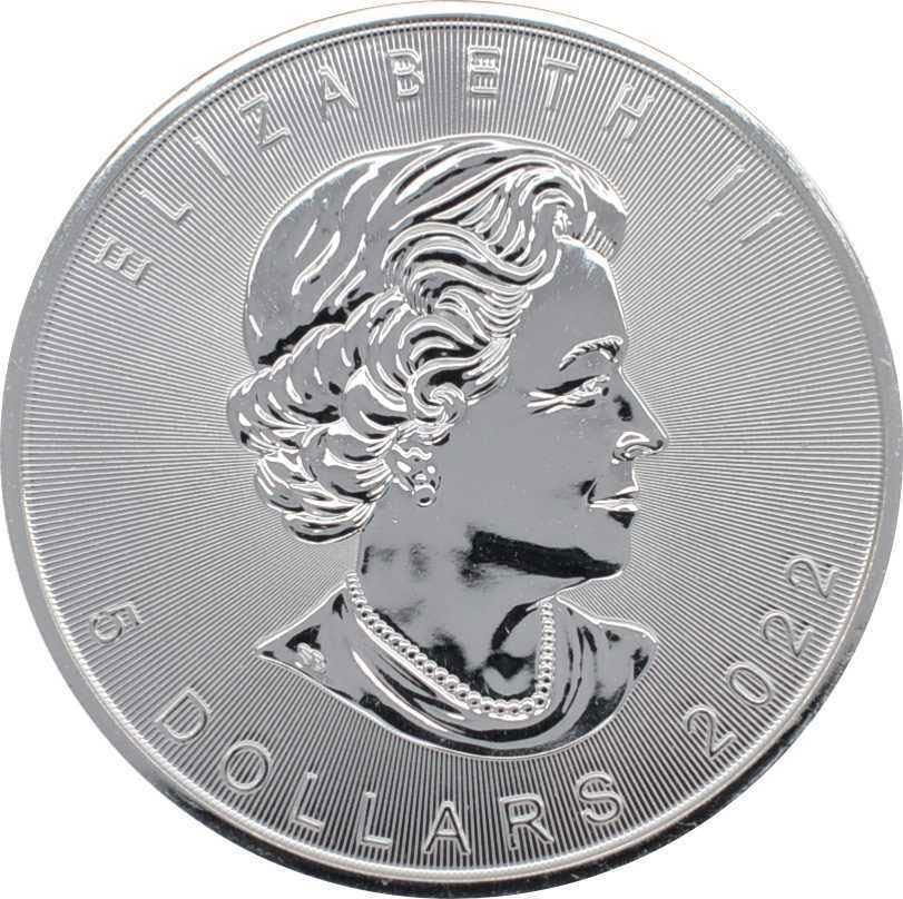 2022 DE Модерна Възпоменателна монета PowerCoin Maple Leaf от Розово Злато Сребърна монета 1 Унция 5$ Канада 2022 BU Блестяща, Без да се прибягва