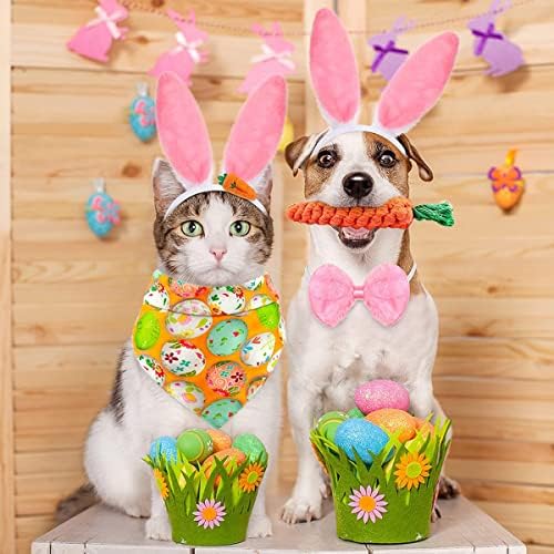Костюм на Великденски Заек е за кучета, 3 опаковки с Превръзки на глава от населението с Кроличьими Уши за домашни любимци, Кърпа за