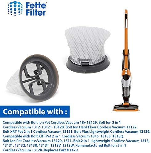 Филтър Fette - Ръчна вакуум филтър, съвместим с Bissell Болт Stick. Сравнете с част от № 1479 (опаковка от 6 броя)