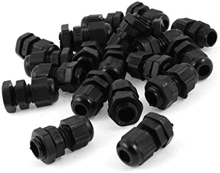 25 Piece PG7 Черни Пластмасови Водоустойчив Cable Въвеждащи Връзка от пластмаса