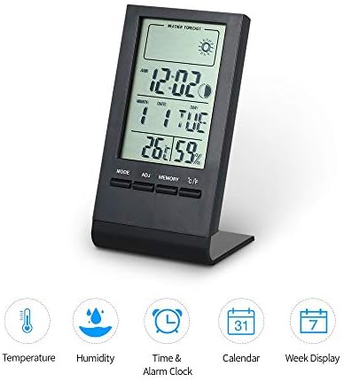 UXZDX CUJUX Мини Цифров Измерител на Температура и Влажност на въздуха, Термометър, Влагомер за стая, Монитор, Сензор за близост,