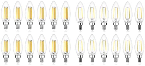 Sigalux B10 2700K Мек Бял, Крушки за свещи с нажежаема жичка тип B, изброени в UL, 12 опаковки и CA10 60 W 4,5 W, 500ЛМ 2700K Меки Бели Крушки за свещи 12 опаковки