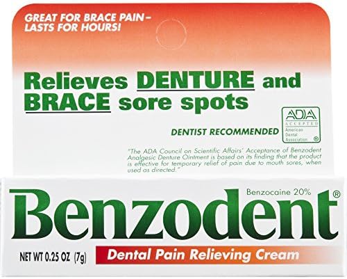 Крем за облекчаване на зъбобол Benzodent за зъбни протези и тиранти, Туба 0,25 Грама