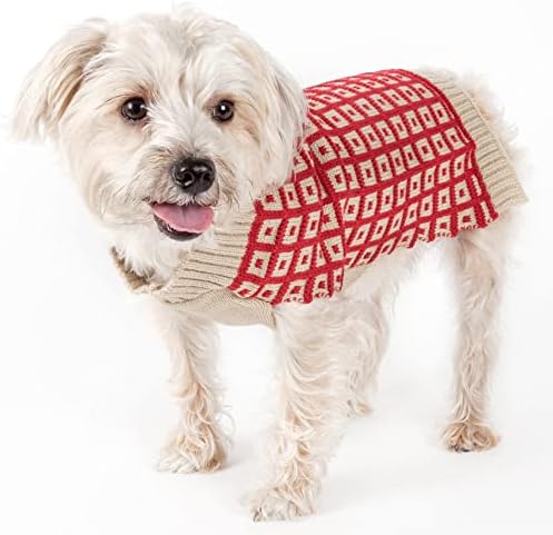 Вязаный Пуловер за домашни любимци Домашни любимци Life ® Карамел Box - Дизайнерски Пуловер за кучета с Плътни плетени с
