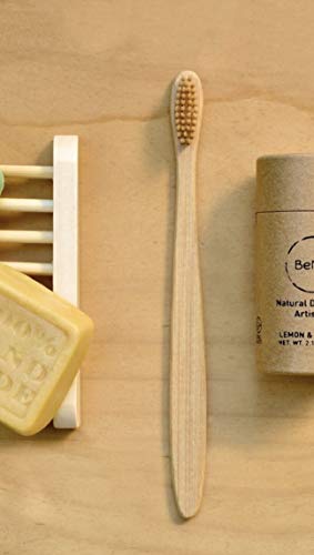 Бамбук четка за зъби в опаковка от 2 теми. Екологично чиста дървена четка за зъби от бамбук / нейлонового влакна. Удобна и мека. Нисковъглеродни,