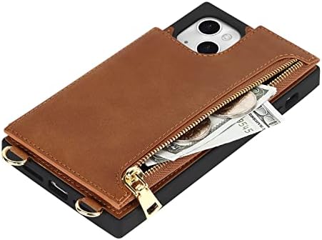 Чанта-портфейл Cavor за iPhone 13 iPhone 14 през рамо с държач за карти, [3 слота за карти] [1 джоб с цип] [Функция на каботажните]