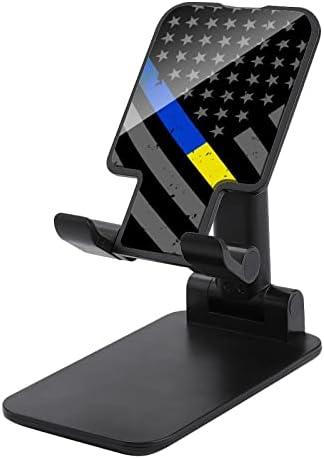 Поставка за мобилен телефон с принтом хартата на САЩ синьо-жълта линия, Съвместима с планшетами iPhone Switch, Сгъваема Регулируема стойка