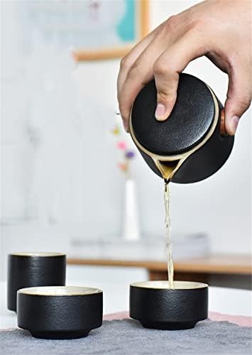 XWOZYDR Чай Комплект Керамични Преносими уреди За пътуване на Открито Гайвань Чайник Офис Чаени Чаши Кунг-фу Чай комплект Прибори