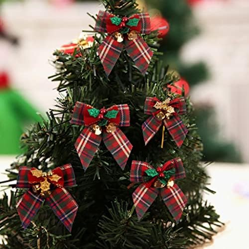 Коледен декор Jingle Bells 8 см/3,1 Коледна Лък за ръчна работа с звънчета, Коледни Мини-Лък, Подарочное украса, Коледна елха,