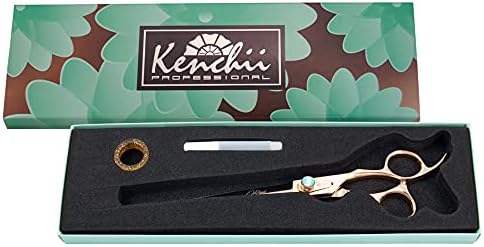 Ножици за грижа за кучето Kenchii | 7-Инчов Ножици | Извити Ножици за Грижа за куче | Ножици за Кучета Rose Collection | Аксесоари За Грижа