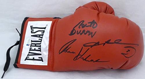 Червената Ръкавица, светът бокс Евърласт с Автографи на Големите Боксьори, Само на 3 Подпис, включително и Шугър Рей Леонард,