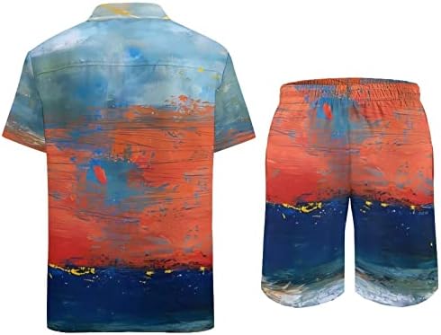 Мъжки Облекла от 2 теми, Лятна Мъжка Лятна Мода За Почивка на Хавай, Плажен Digital 3D Костюм, Палто